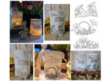 Stickserie - ITH Lichtbeutel Ostermorgen - 3 Motive & 4 Größen